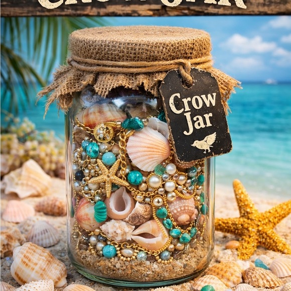 Feral in Florida Jewelry - Feral in Florida Exclusive Crow Jar Mystery Mason Jar of Treasure Jewelry Shells